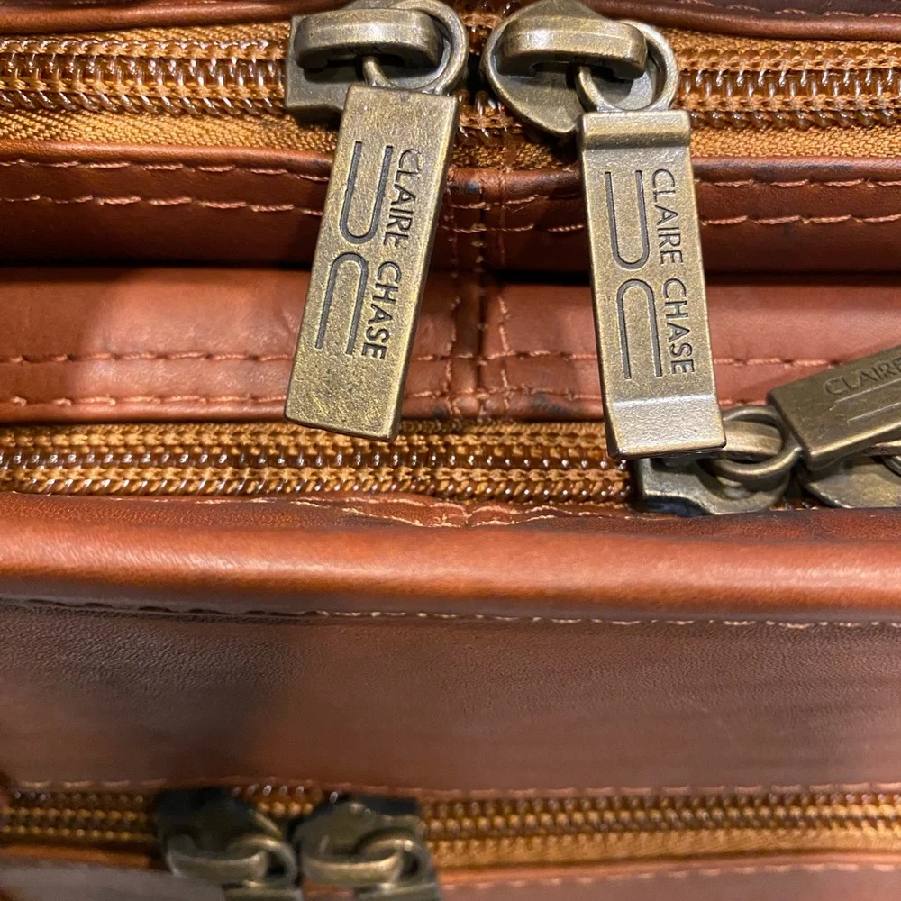 Claire Chase Leather Briefcase With Strap